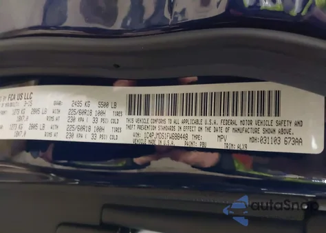 2015 Jeep Cherokee Limited из США, поврежденный, VIN 1C4PJMDS1FW688448